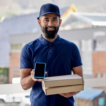 Tap-to-pay-use-case-delivery-delivery-man-holding-smartphone-to-accept-payment